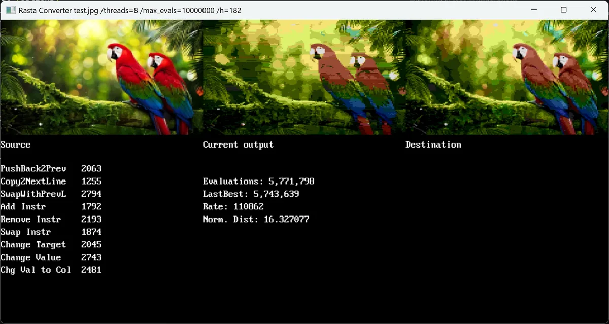 RastaConverter example — photograph rendered on Atari 8-bit